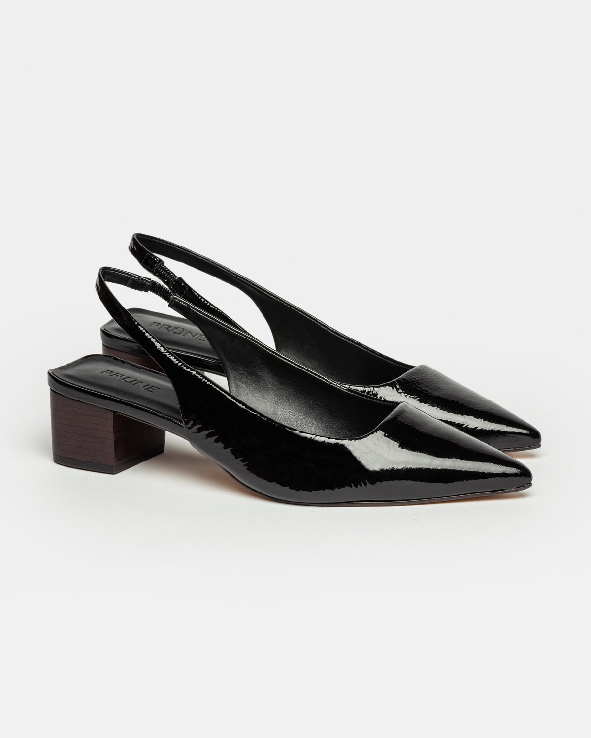 Stiletto Marga en cuero charol arrugado