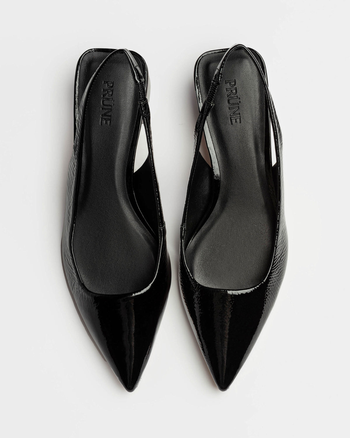 Stiletto Marga en cuero charol arrugado