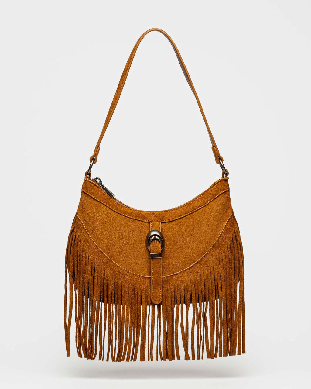 Cartera al hombro Western en efecto gamuza