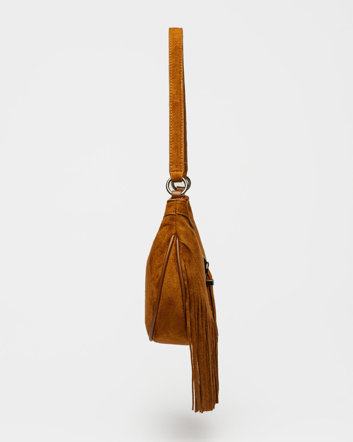 Cartera al hombro Western en efecto gamuza
