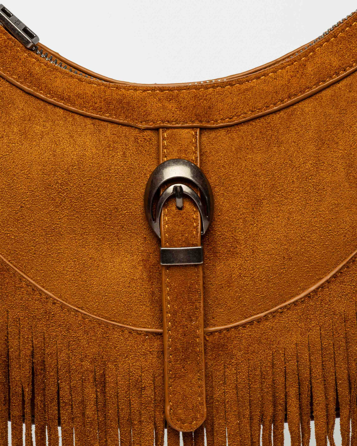 Cartera al hombro Western en efecto gamuza