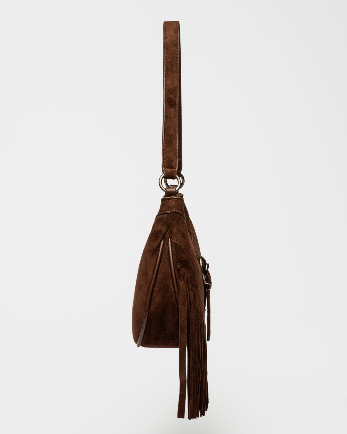 Cartera al hombro Western en efecto gamuza