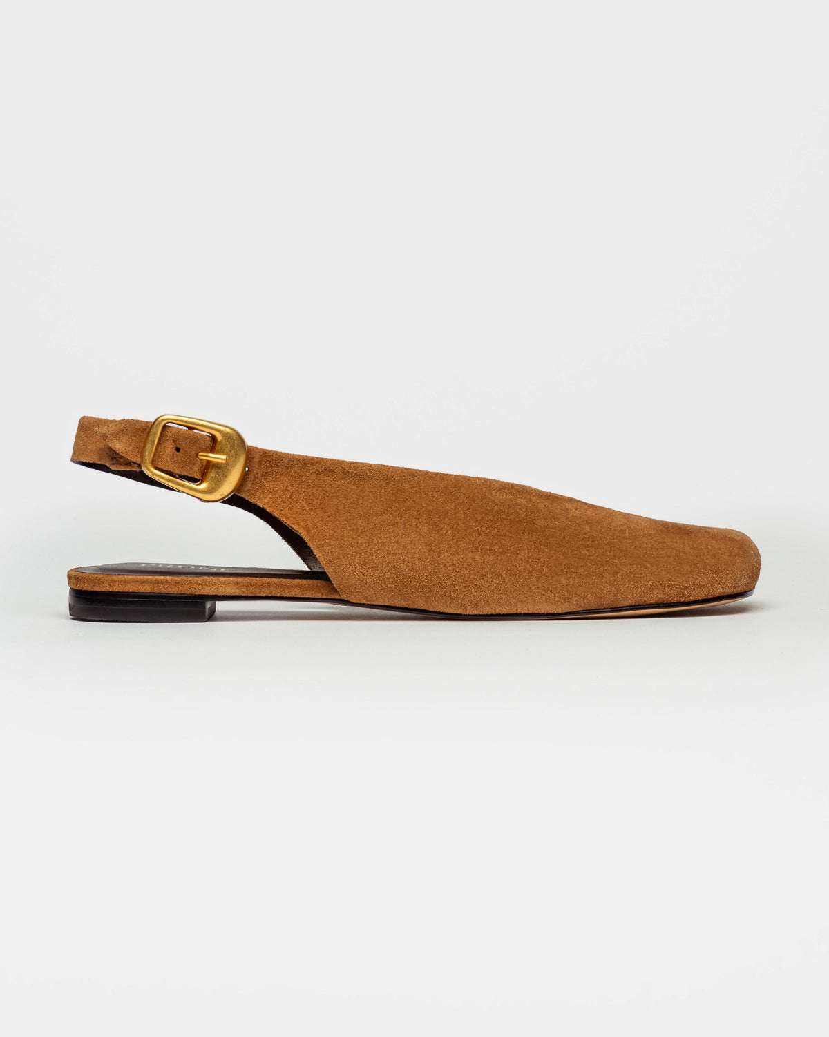 Mule Camelia en cuero gamuza