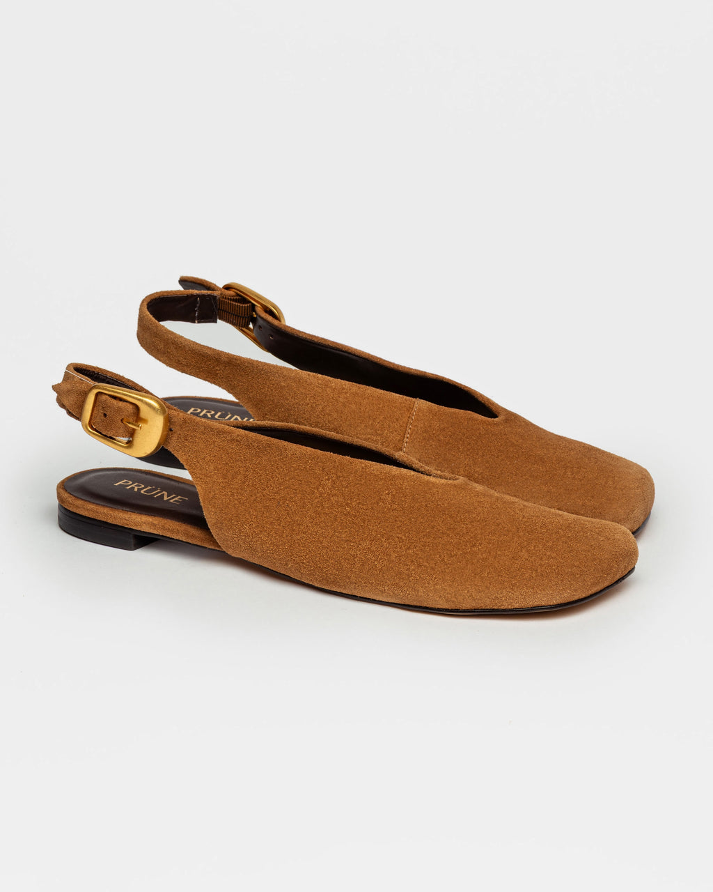 Mule Camelia en cuero gamuza