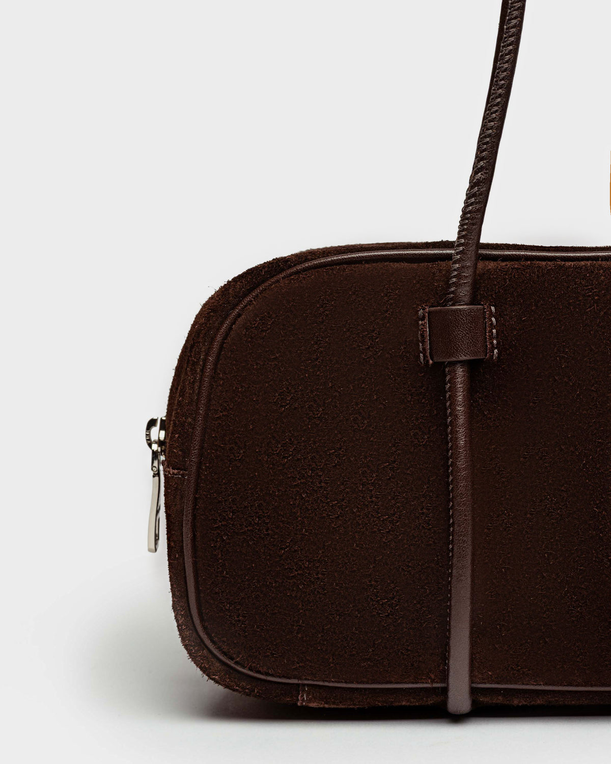 Cartera al hombro Horizon en cuero gamuza
