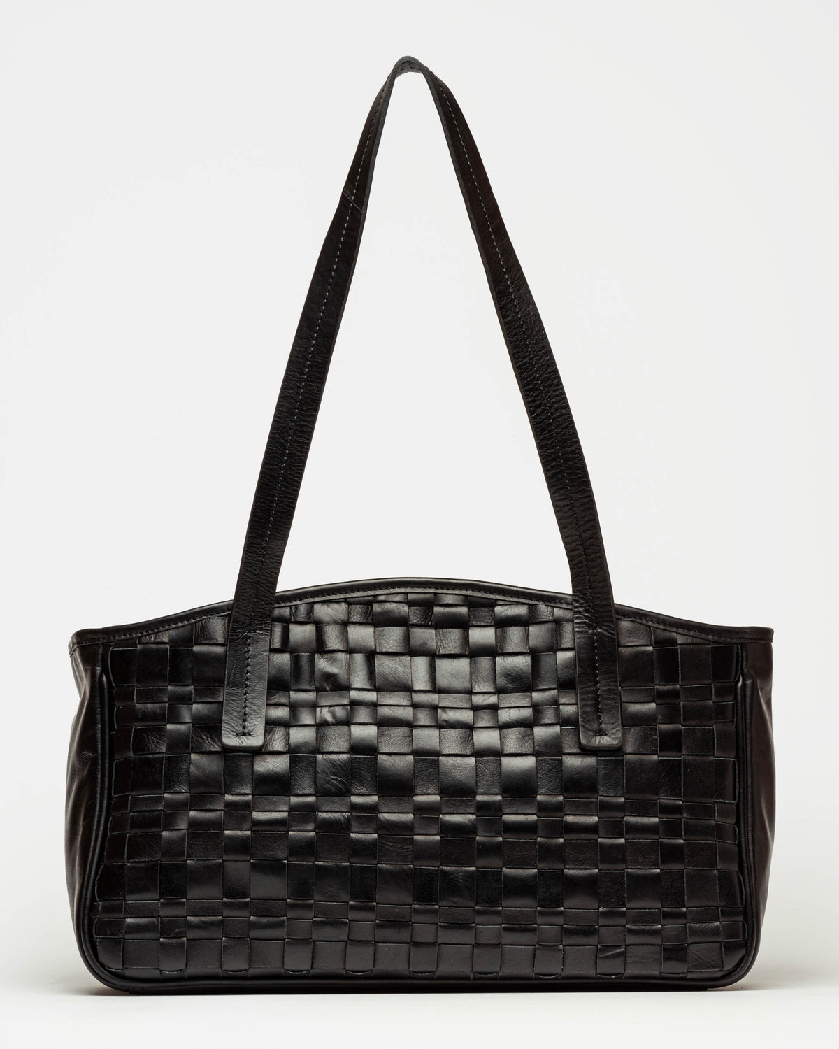 Cartera al hombro The Knit Bag en cuero graneado