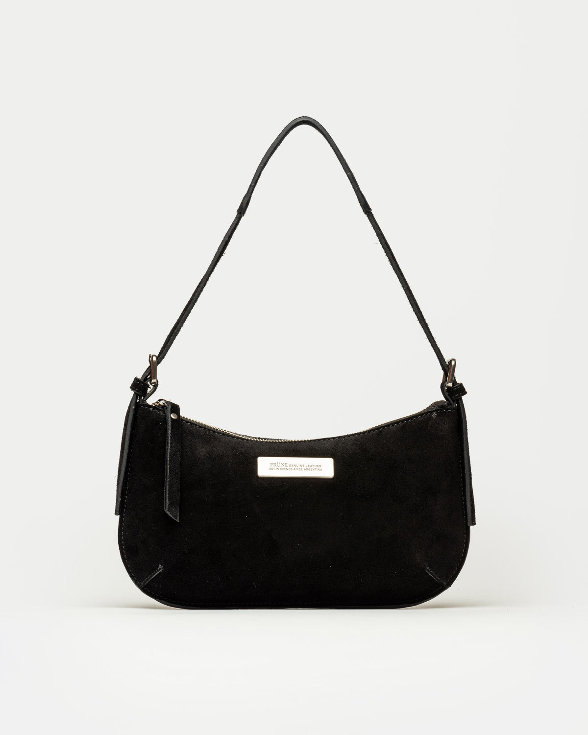 Cartera al hombro Mia en cuero gamuza