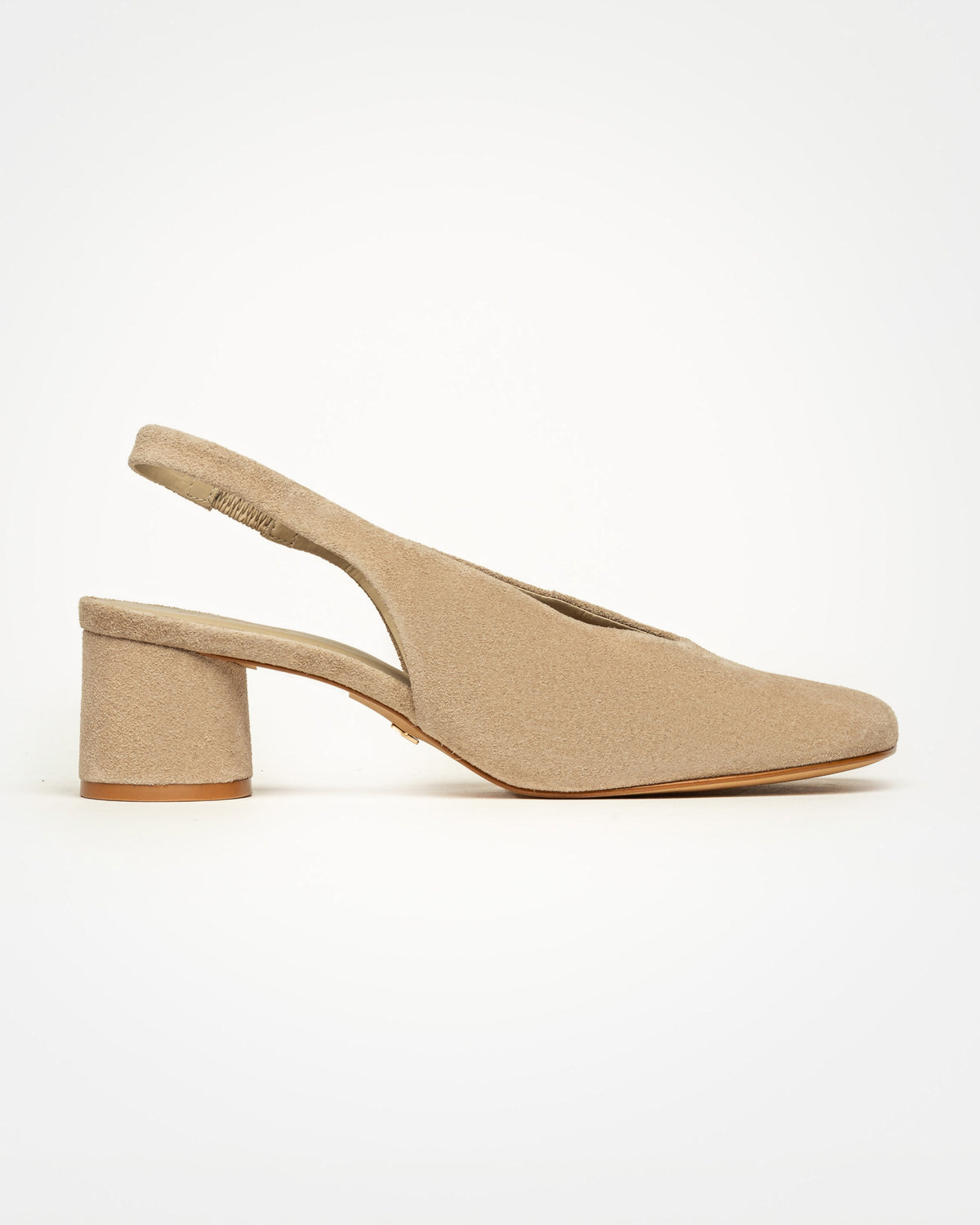 Stiletto Camelia en cuero gamuza