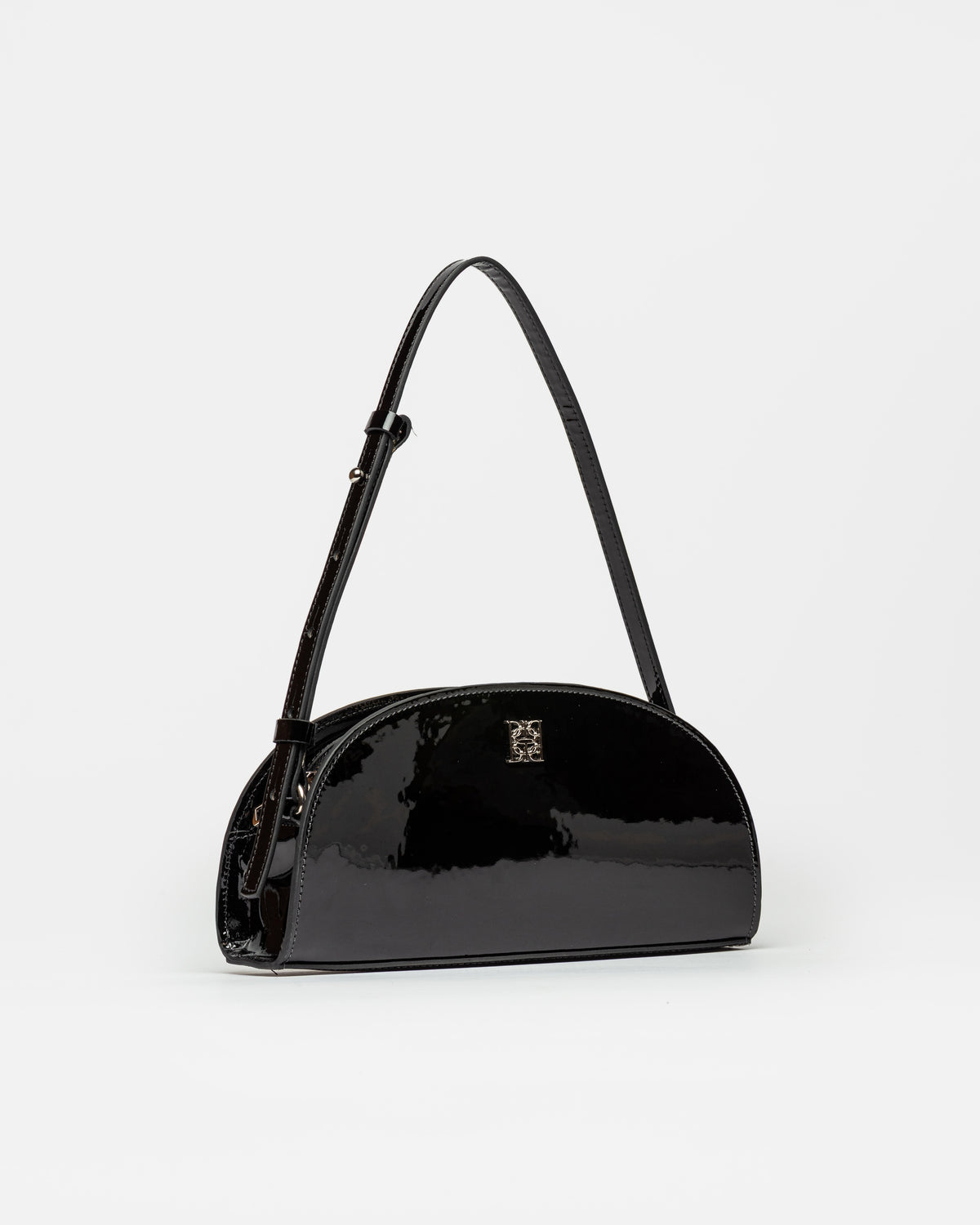 Cartera al hombro Lunette en cuero charol