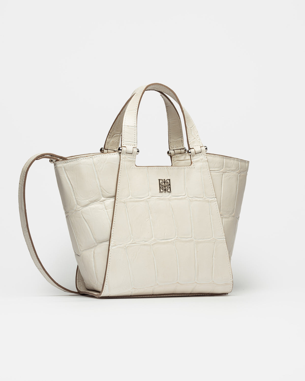 Cartera de mano Tess en cuero grabado big croco