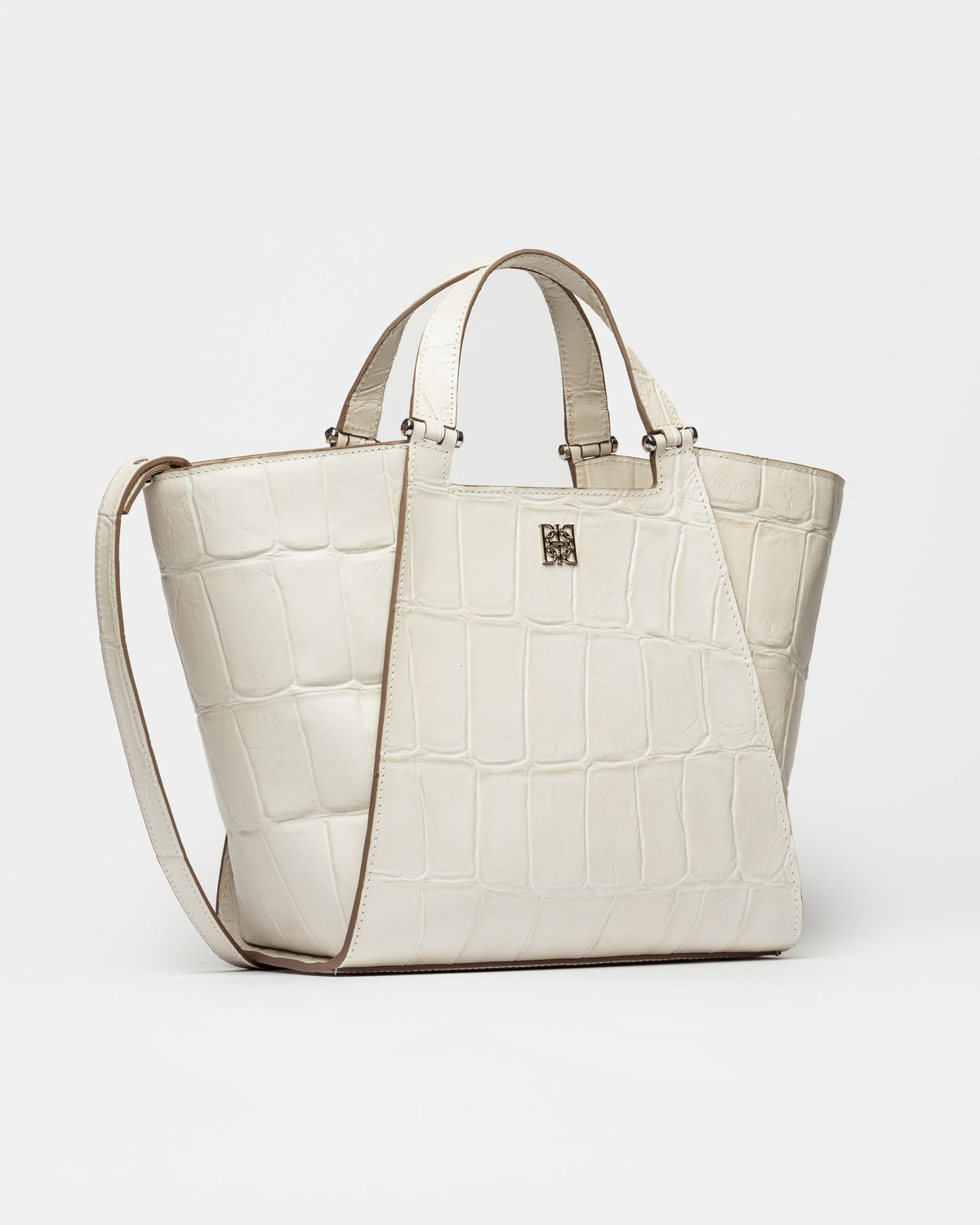 Cartera de mano Tess en cuero grabado big croco