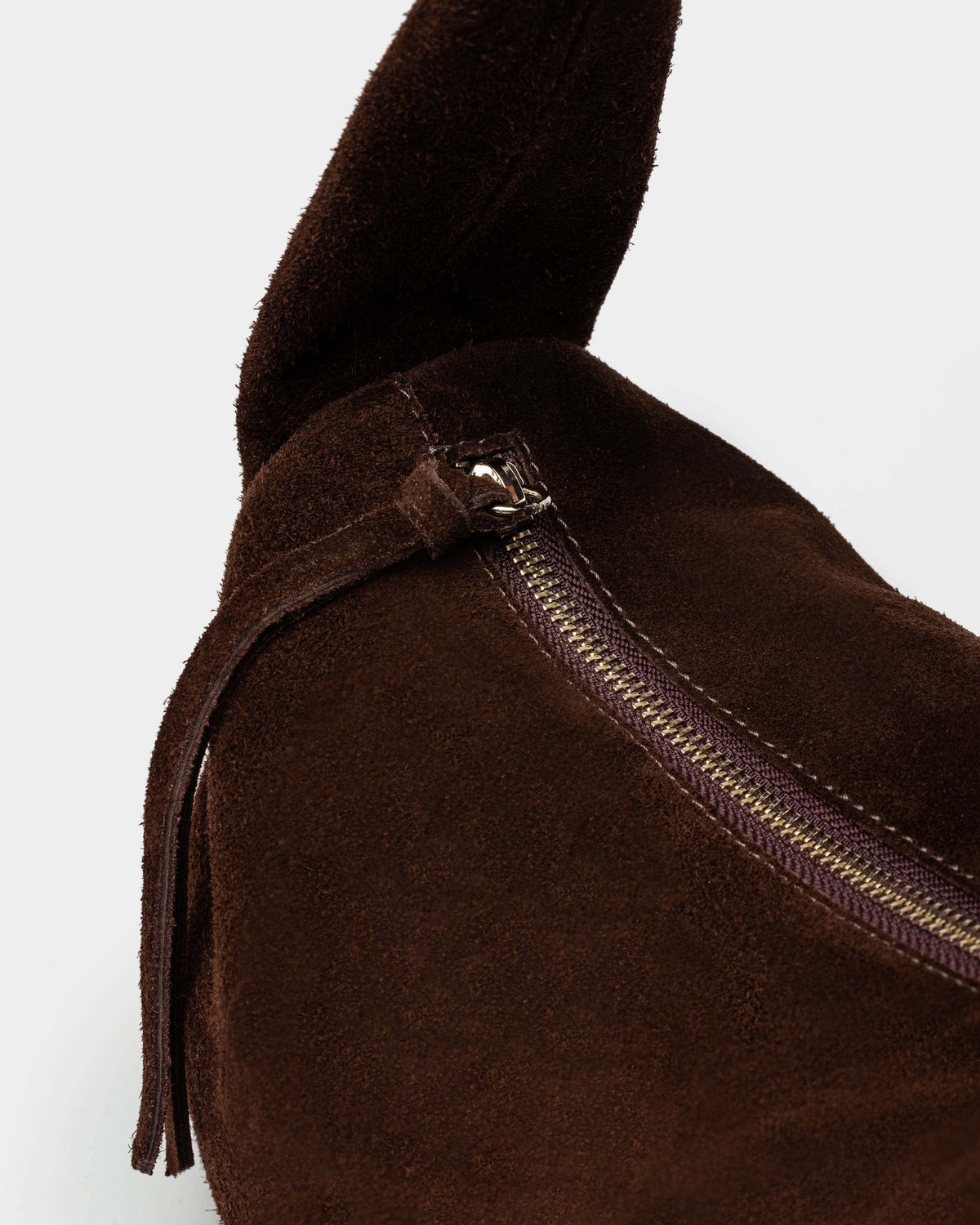 Cartera al hombro Nicky en cuero gamuza