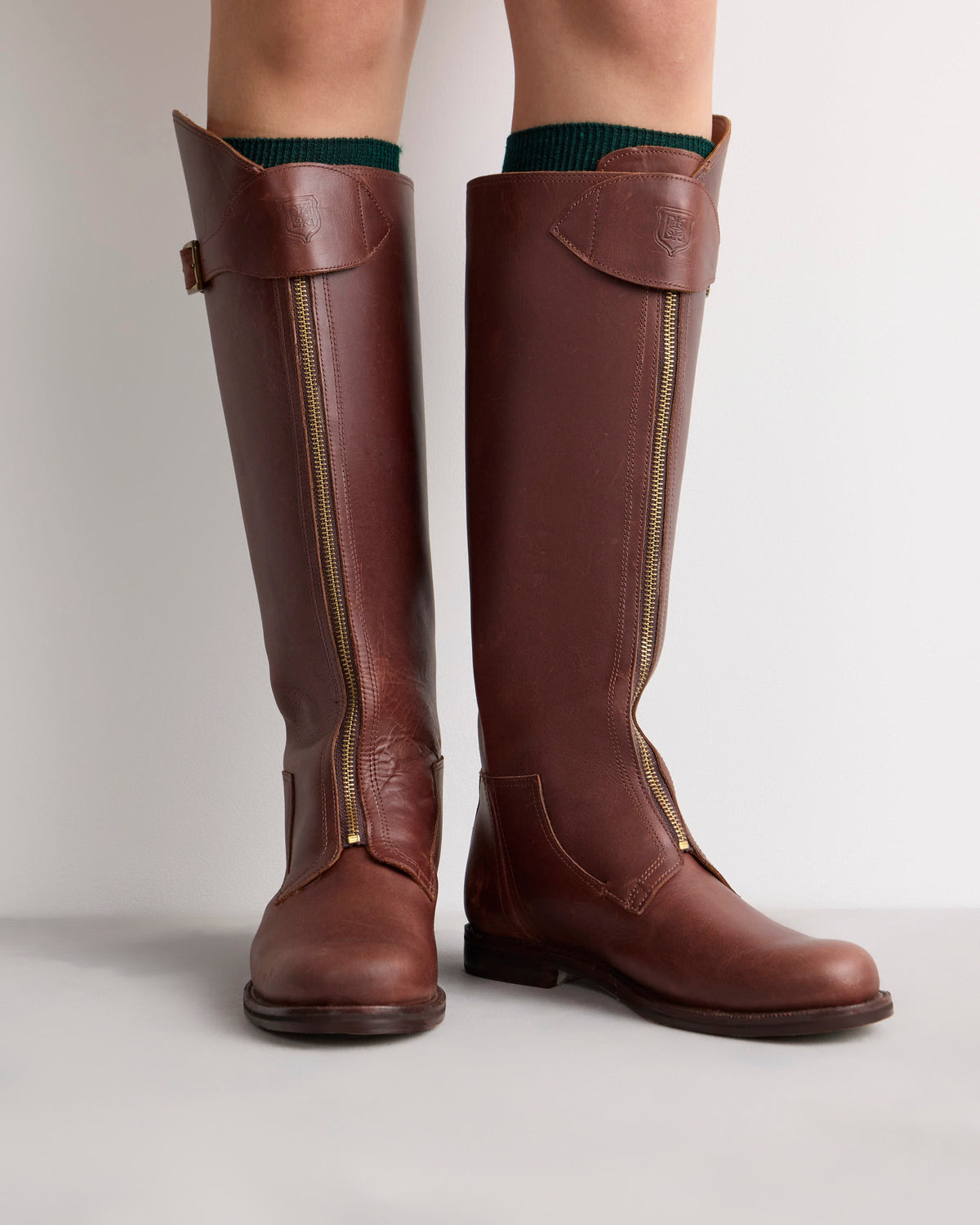 Bota caña alta Remanso en cuero liso